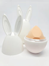 Load image into Gallery viewer, White Satin Bunny Beauty Makeup Blender Case