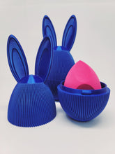 Load image into Gallery viewer, Royal Blue Satin Bunny Makeup Beauty Blender Case
