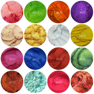 10 Piece Myo Loose Eyeshadow Pigment Duochrome, Color shifting, Shimmer, Matte, Ultra Bright's, Mixed Glam Sampler Collection Set F
