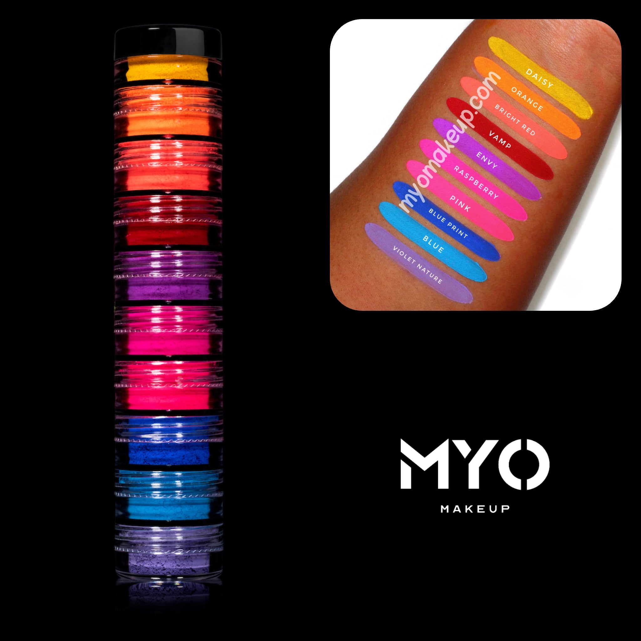 10 MYO Stackable All Ultra Bright Matte Eyeshadow Pigments – Myomakeup