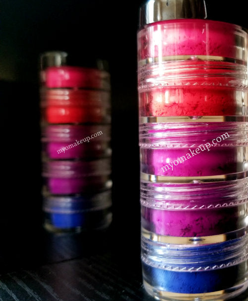 5 MYO Ultra Bright Matte Stack Eyeshadow Pigment Stackable Jar Set Mica Cosmetic Mineral Makeup.