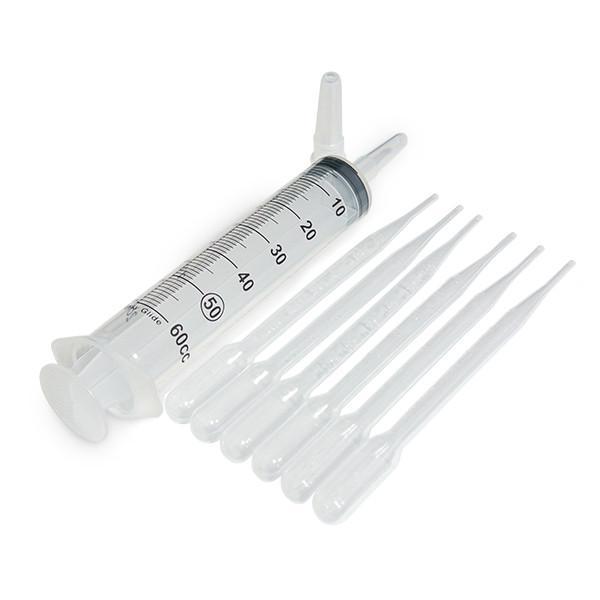 Syringe Kit includes 60ml syringe & 3ml pipettes