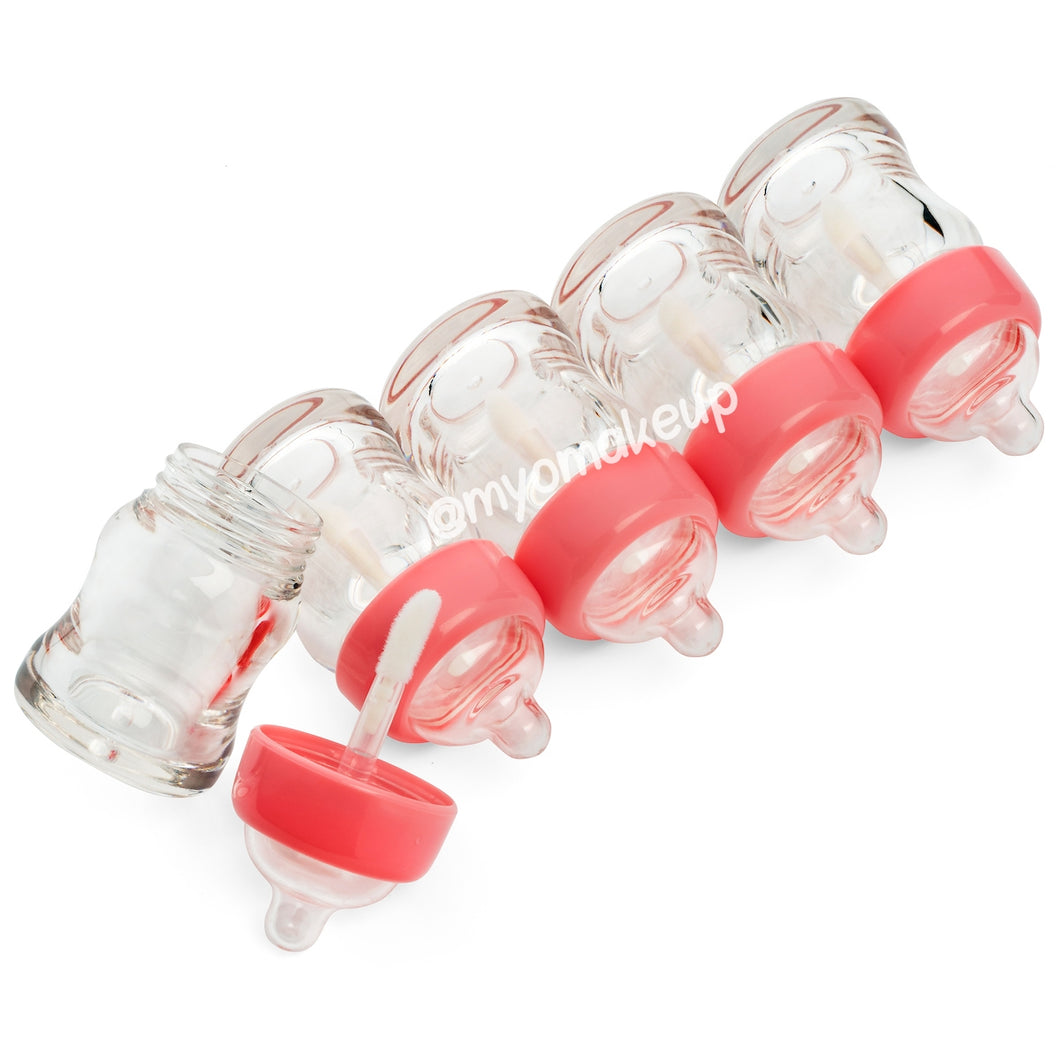 8ML Empty Pink Mini Lip Gloss Baby Bottle Tubes