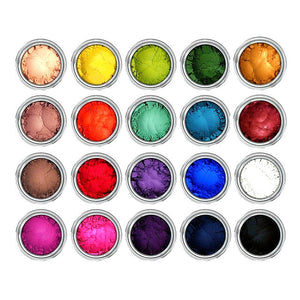 20 Pc Myo Loose Eyeshadow Pigment Duochrome, Color Shifting, Shimmer, Matte, Ultra Brights, Sampler