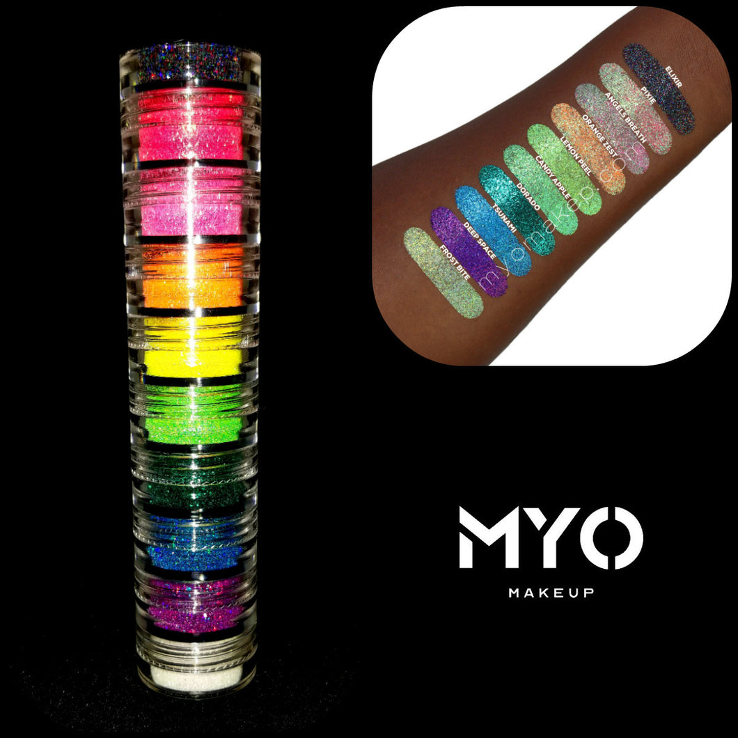 10 MYO Ultra Bright Rainbow Glitter Stackable Set