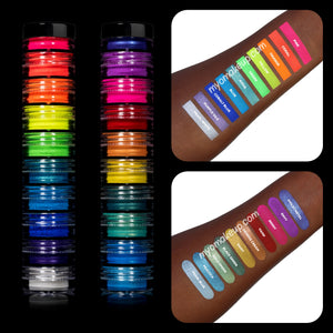 20 MYO Ultra Bright Rainbow Eyeshadow Pigment Stackable Jar Duo Set Mica Cosmetic Mineral Makeup.