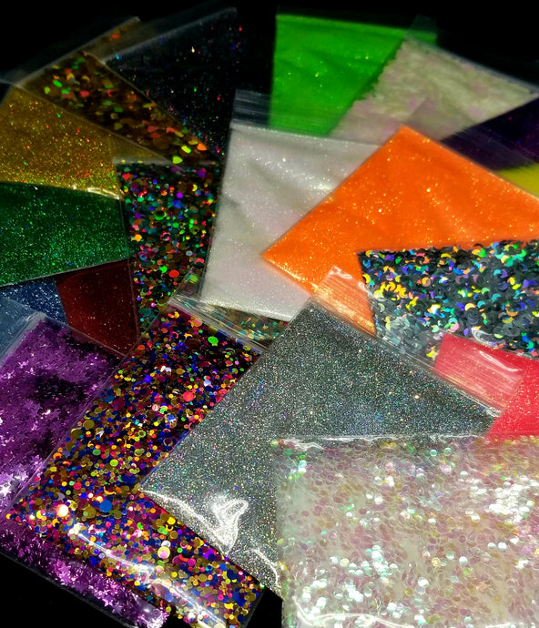10 Assorted Colors Shaped, Chunky And Fine Glitter Cosmetic Grade For Epoxy, Tumbler, Makeup, Cosmetic, Nail Art, Resin Jewelry
